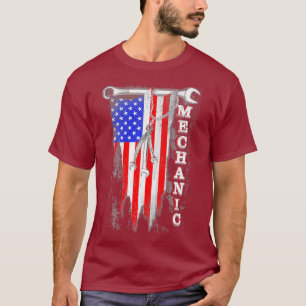 Camiseta Mecánico de Bandera Americana - Prima Mecánica Org
