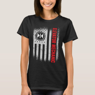Camiseta Mecánico De Bandera Estadounidense Para Elevador