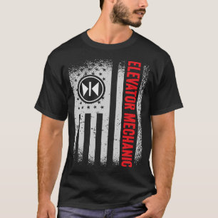 Camiseta Mecánico De Bandera Estadounidense Para Elevador