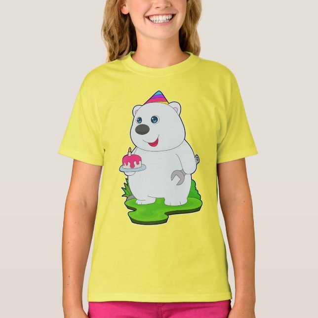 Camiseta Mecánico de cumpleaños de oso polar (Anverso)