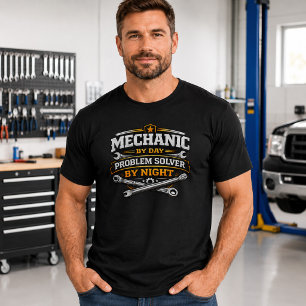 Camiseta Mecánico De Día Solucionador De Problemas De Noche