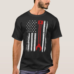 Camiseta Mecánico de garaje bandera de EE. UU. llave espald