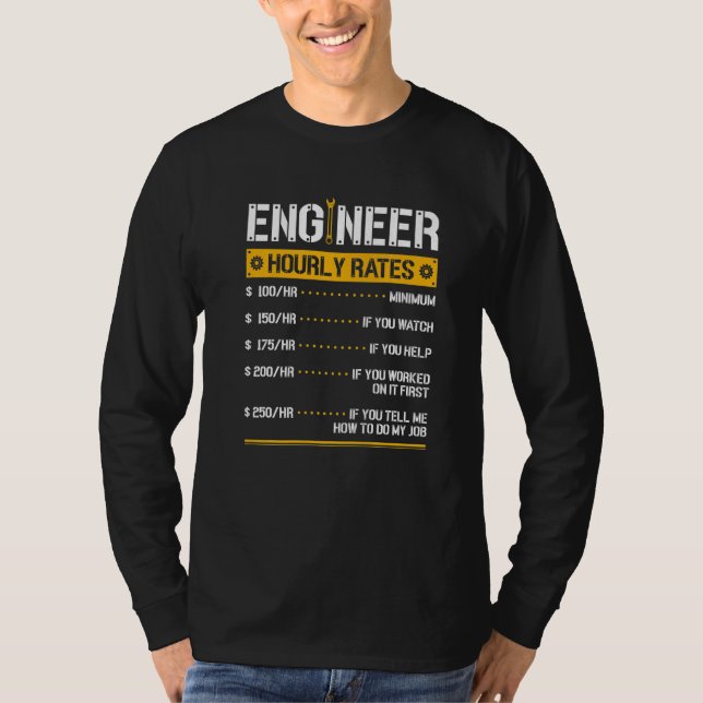 Camiseta Mecánico de Ingeniería por Horas (Anverso)