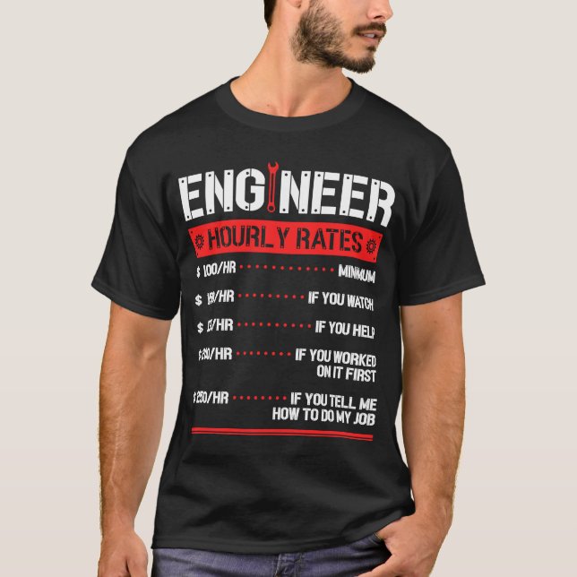 Camiseta Mecánico de Ingeniería por Horas (Anverso)