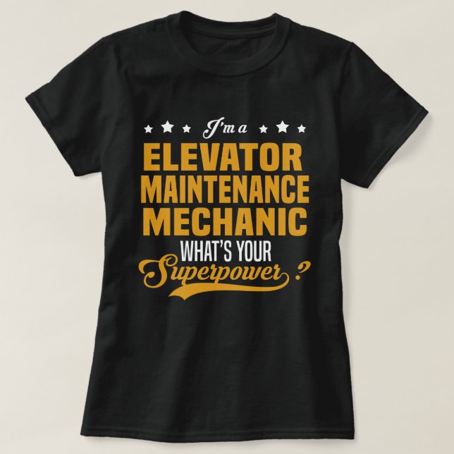 Camiseta Mecánico de mantenimiento del elevador (Diseño del anverso)