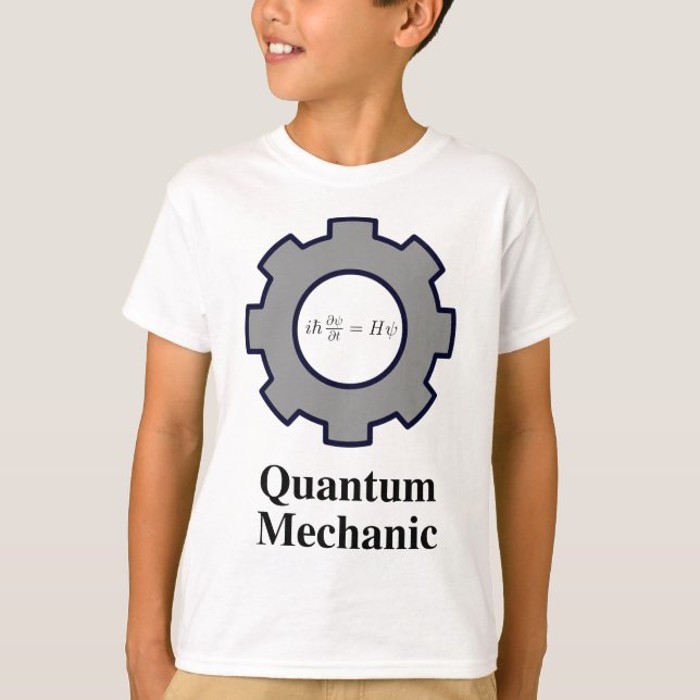 Camiseta mecánico de quántum, ecuación de Schrodinger (Anverso)