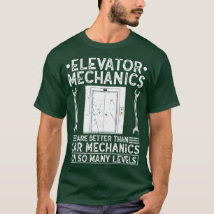 Camiseta Mecánico del elevador del elevador del botón de gr