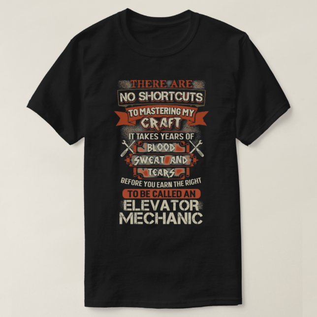 Camiseta Mecánico del elevador orgulloso 1 (Diseño del anverso)