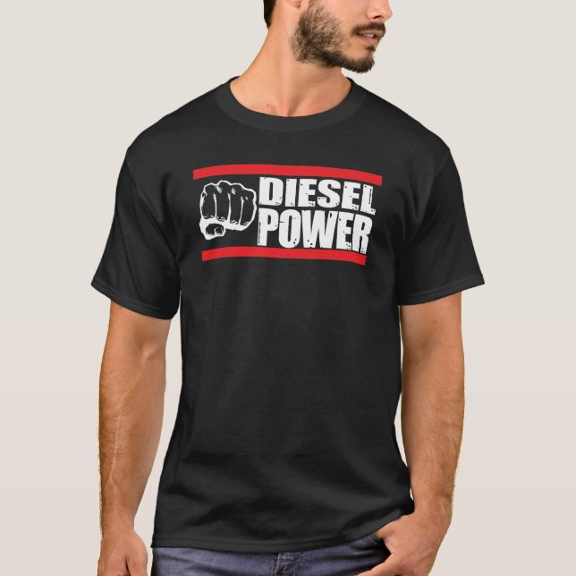 Camiseta Mecánico diesel del camión de Turbo del poder (Anverso)