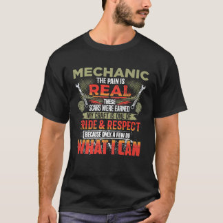 Camiseta Mecánico El Dolor Es Real Hombres Mecánicos Automá