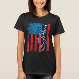 Camiseta Mecánico Electricista Para Hombres Bandera America