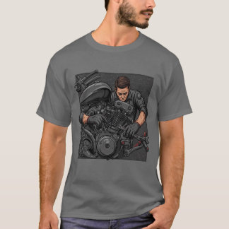 Camiseta Mecánico en el trabajo - Motor de bicicleta de épo