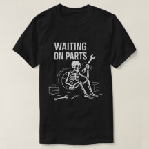 Mecánico Esperando Repuestos Esqueleto Minimalista