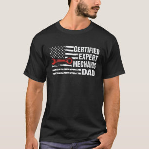 Camiseta Mecánico Experto Certificado Papá Bandera American