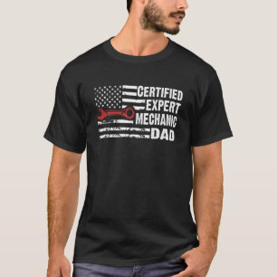 Camiseta Mecánico Experto Certificado Papá Bandera American