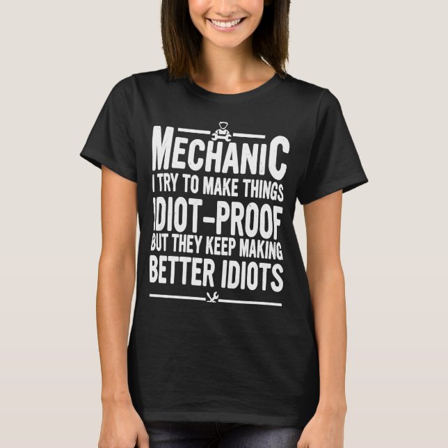 Camiseta Mecánico Intento Hacer Las Cosas Automáticamente M (Anverso)