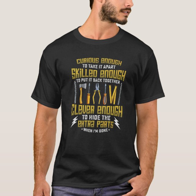 Camiseta Mecánico lo suficientemente curioso como para desa (Anverso)