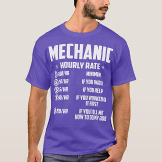 Camiseta Mecánico Mecánico De Tasa Horaria Mecánica Camiset