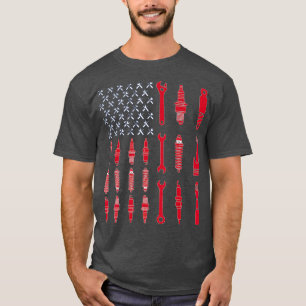 Camiseta Mecánico Mecánico Mecánico USA Bandera American
