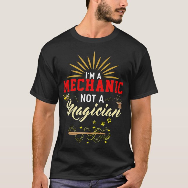 Camiseta MECÁNICO No es mago (Anverso)