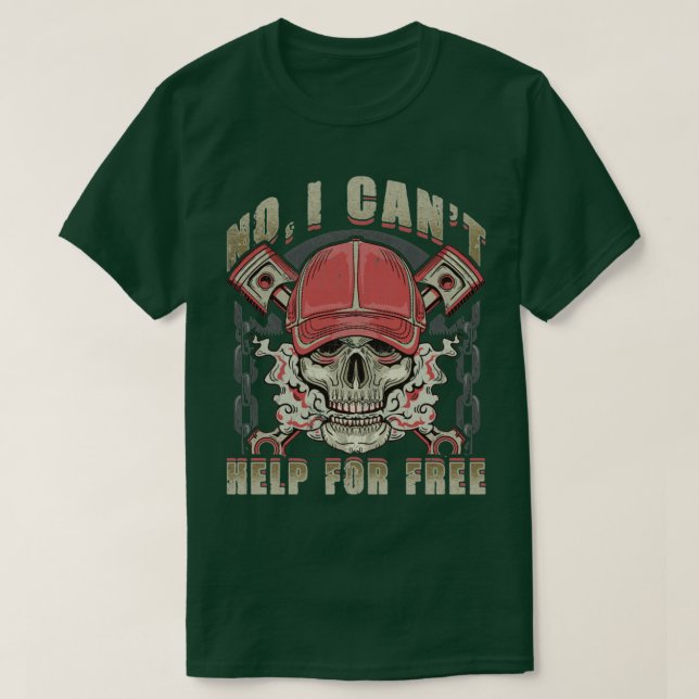 Camiseta Mecánico No, No Puedo Ayudar Con El Humor Libre. (Diseño del anverso)