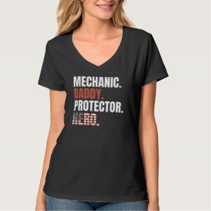 Camiseta Mecánico Papá Protector Héroe Orgulloso Papá Bande