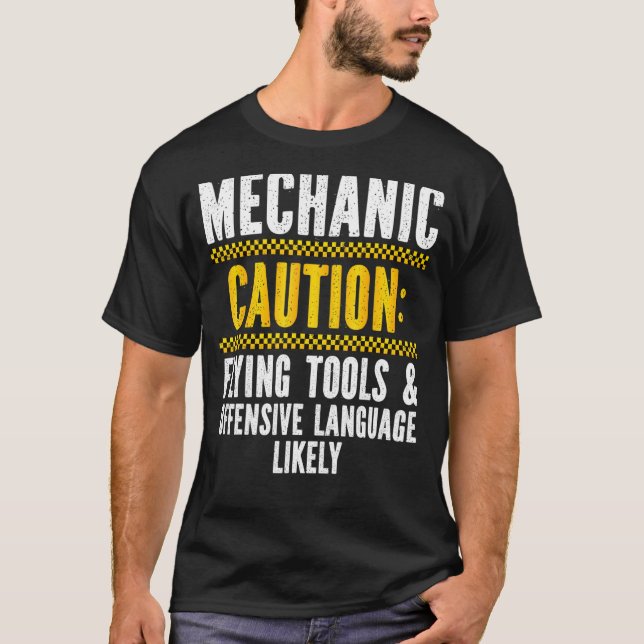 Camiseta Mecánico Para Hombres Arrastrado Carreras Garaje E (Anverso)