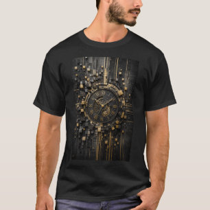 Camiseta Mecanismo Atemporal   Reloj de Mosaico Micro 3D de