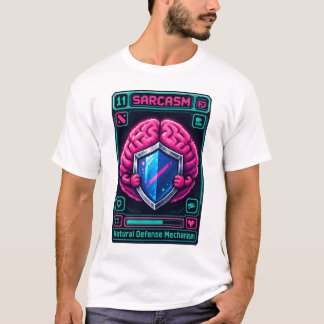 Camiseta Mecanismo de defensa de sarcasmo cerebral de píxel