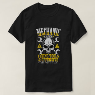 Camiseta Mecanismos mecánicos de volante de precaución mecá