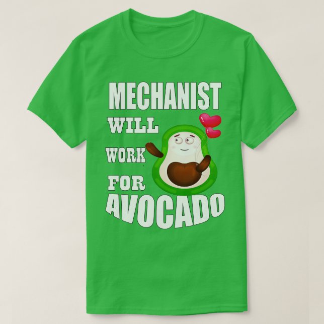 Camiseta Mecanismos trabajarán para aguacate (Diseño del anverso)