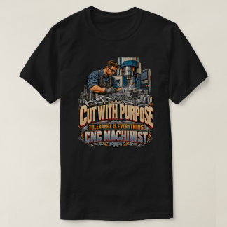 Camiseta Mecanizado de Precisión de Tornero CNC Vintage