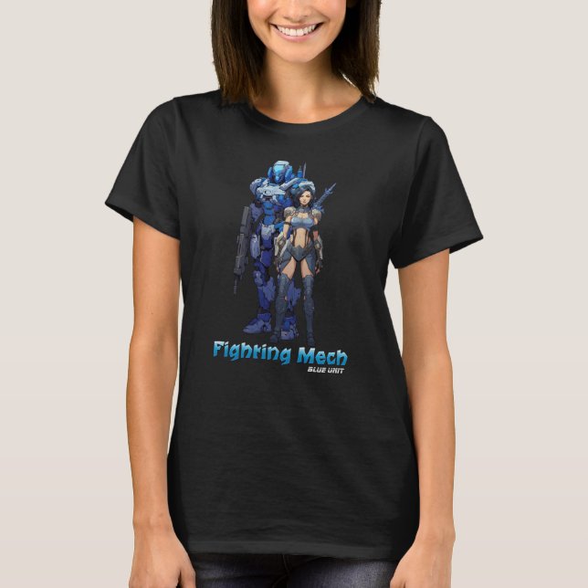 Camiseta Mech de combate (unidad azul) (Anverso)