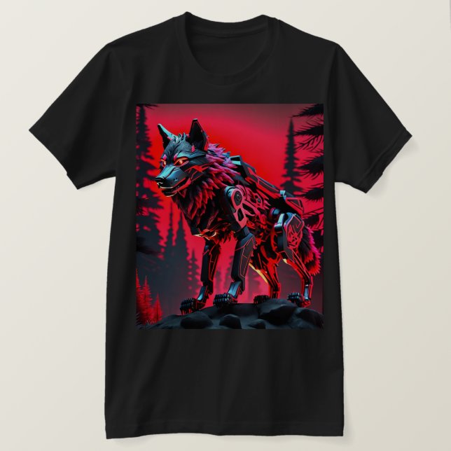 Camiseta Mecha Wolf (Anverso del diseño)