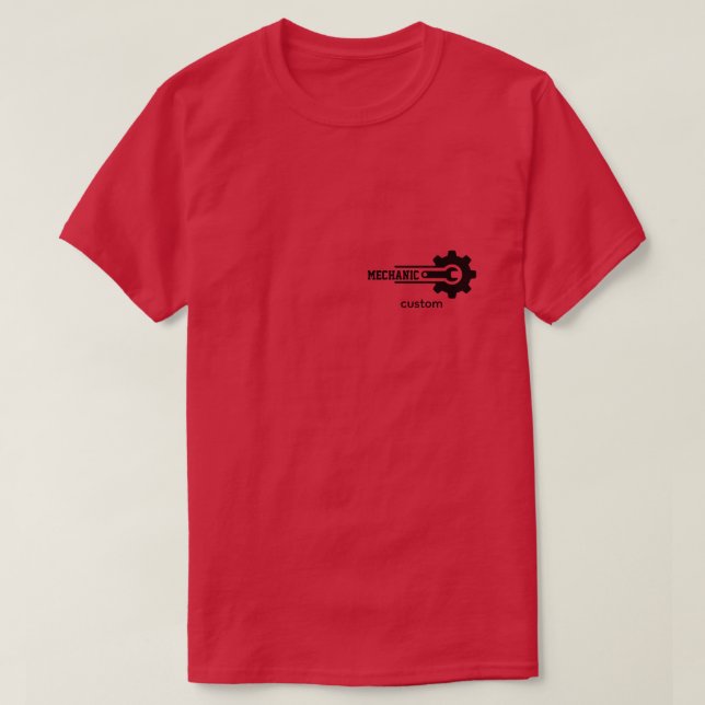 Camiseta Mechanic Gear Logo – Automotive & Workshop Design (Diseño del anverso)