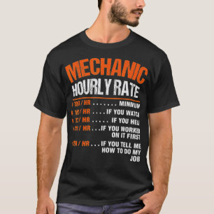 Camiseta Mechanic Hourly Rate Gift  Dad Son Funny Labor Rat