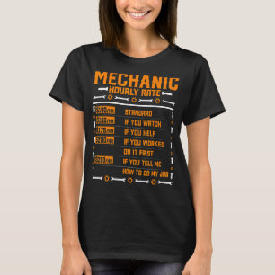 Camiseta Mechanic Hourrate Machinist Auto Reparman Mec