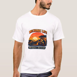 Camiseta Mechanic Life Retro Sunset Miles Of Greas