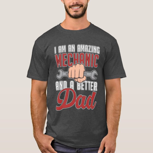Camiseta Mechanic Men Dad Car Mechanic retro (Anverso)