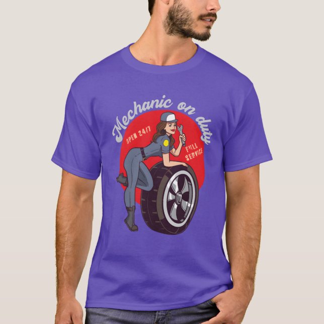 Camiseta Mechanic on Duty Repair girl car repair shop frien (Anverso)