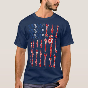 Camiseta Mechanic Shirt Mechanic American Flag Lov