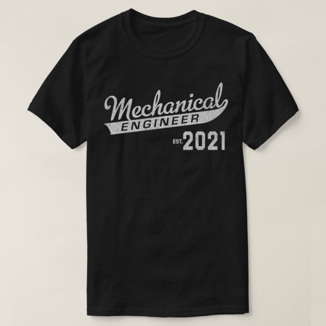 Camiseta Mechanical Engineer Est 2021 Graduation (Diseño del anverso)