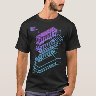 Camiseta Mechanical Keyboard Patent Drawing Graphic Design