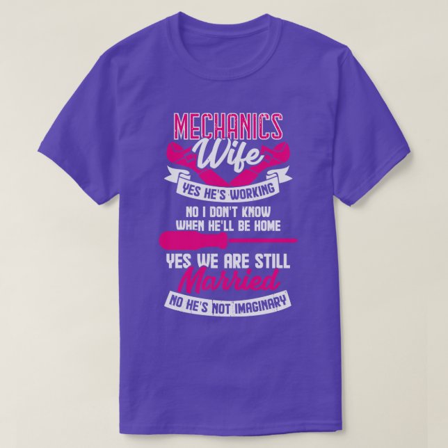 Camiseta Mechanics Wife Married Couple Gift (Diseño del anverso)