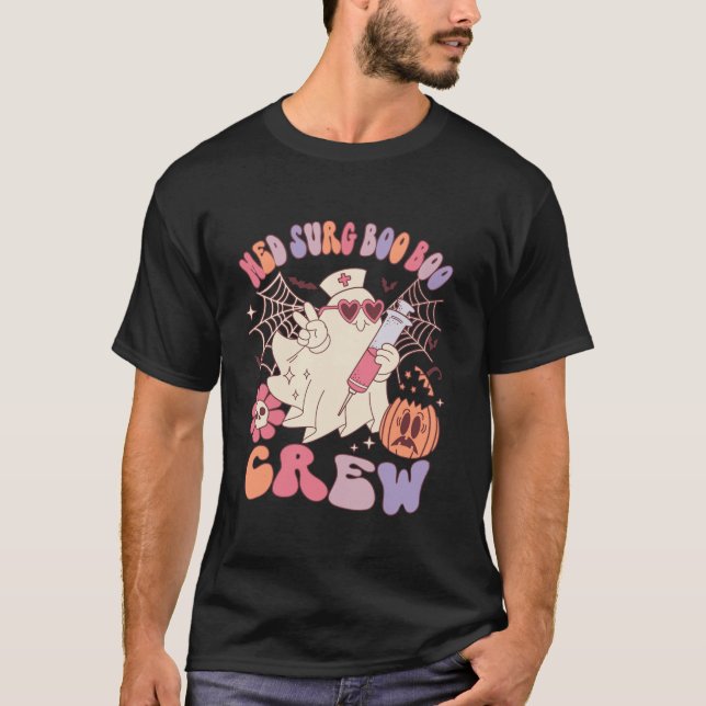 Camiseta Med Surg Boo Crew Enfermera Fantasma Halloween Muj (Anverso)