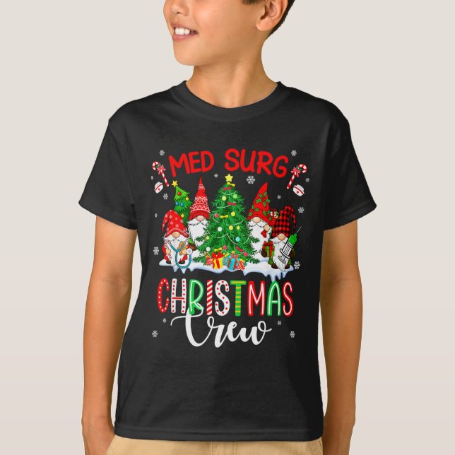 Camiseta Med Surg Christmas Crew Group Gnomes Decorating Xm (Anverso)