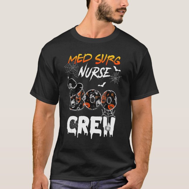 Camiseta Med Surg Nurse Boo Crew Rn Spider Witch Hallo (Anverso)