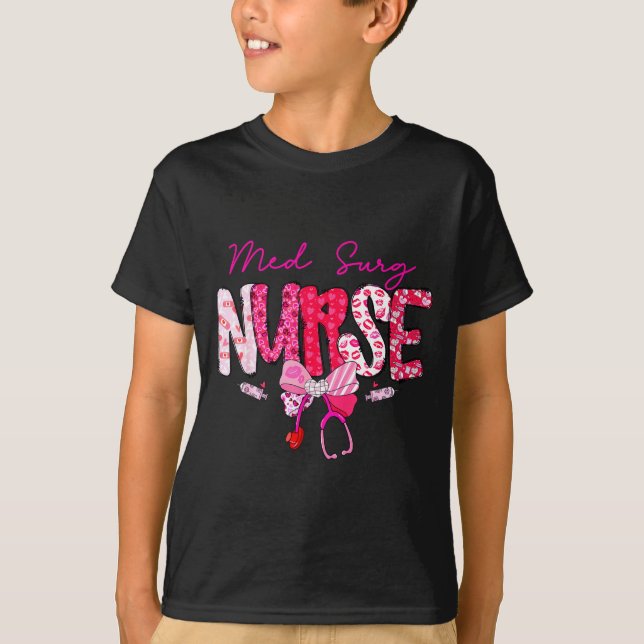 Camiseta Med Surg Nurse Valentine's Day Stethoscope Coquett (Anverso)