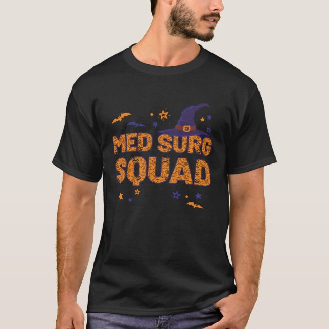 Camiseta Med Surg Squad Gorra de Brujas Halloween Med Surg  (Anverso)
