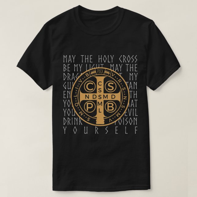 Camiseta Medalla cristiana de San Benedicto (Diseño del anverso)